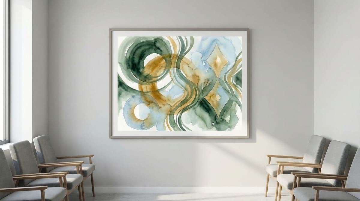 Abstract watercolor patterns flowing together harmoniously, celebrating unique perspectives and neurodiversity